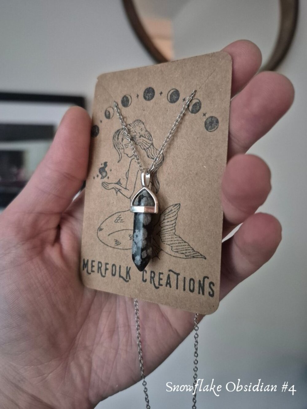 Snowflake Obsidian Necklaces - Picture 7 of 8